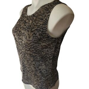 Banana Republic Tank Top Satin Work Blouse women's size small Tan & Black